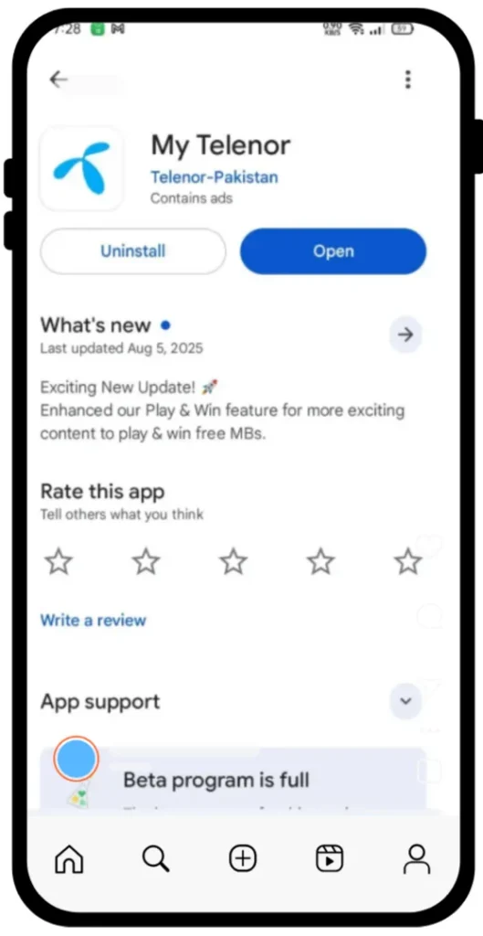 Download and Install the My Telenor App